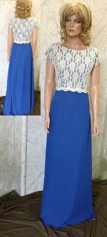 royal blue lace bodice dress